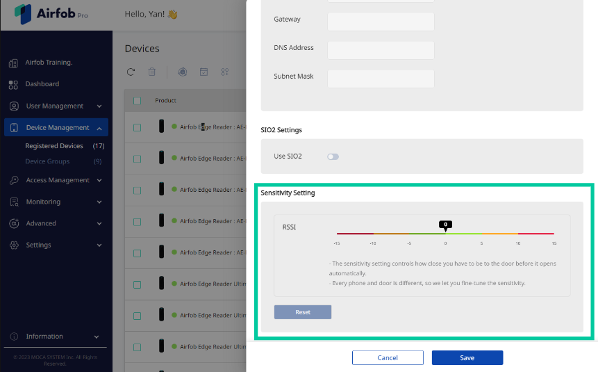 sensitivity setting - highlight