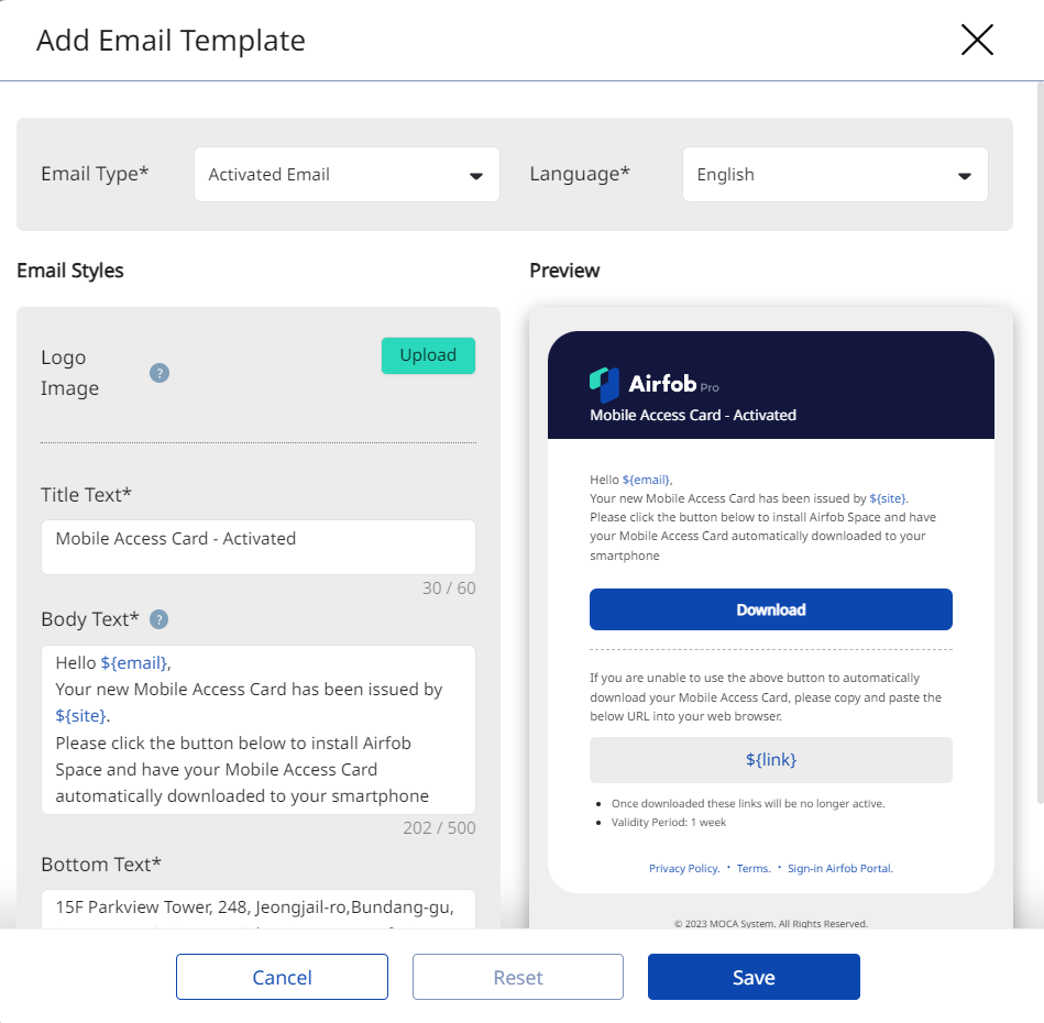 email template